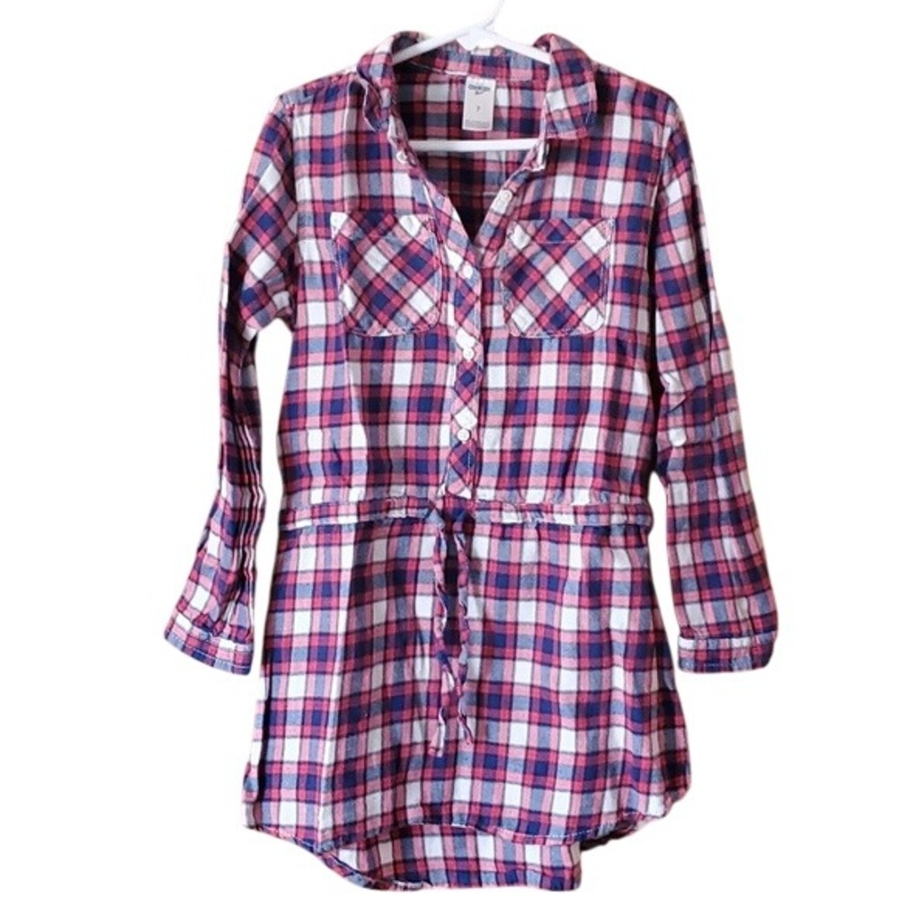 OshKosh Girls Plaid Long Sleeve Dress‎ or Tunic Size 7